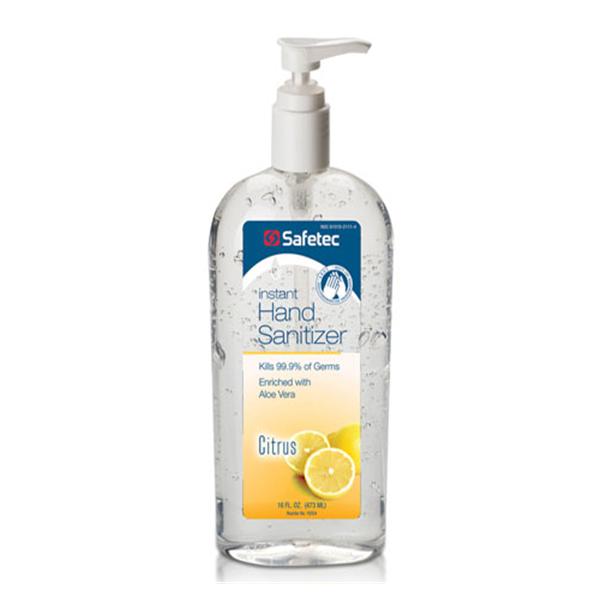 Safetec Of America  Instant Hand Sanitizer Antiseptic Gel 16 oz Citrus 16oz/Bt, 12 EA/CA (18354)