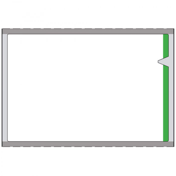 V-Notch Label Direct Thermal Paper Permanent 3/4" Core 1 7/8" X 1 1/4" White With Green 300 Per Roll, 10 Rolls Per Box