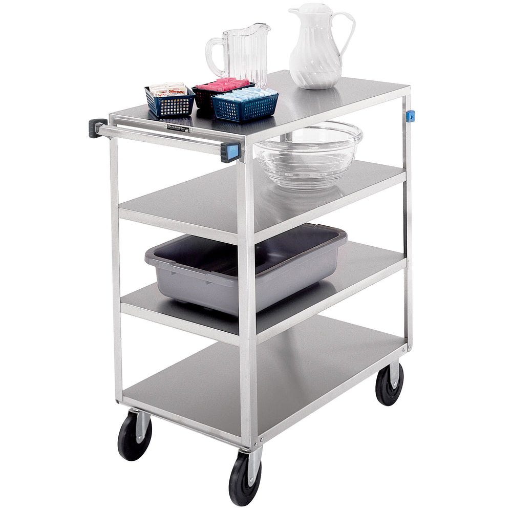 Lakeside Medium Duty Stainless Steel Utility Carts - Medium-Duty Stainless-Steel Utility Cart, 500 lb., 4 Shelves, 22-1/4" x 36-3/8" x 45-5/8" - 446