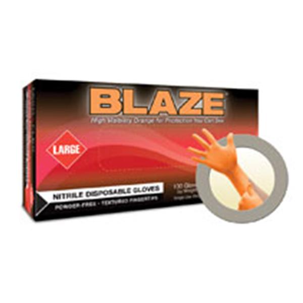 High Five Product Gloves Exam Blaze PF Nitrile Latex-Free 10.5 in Lg Orange 1000/Ca