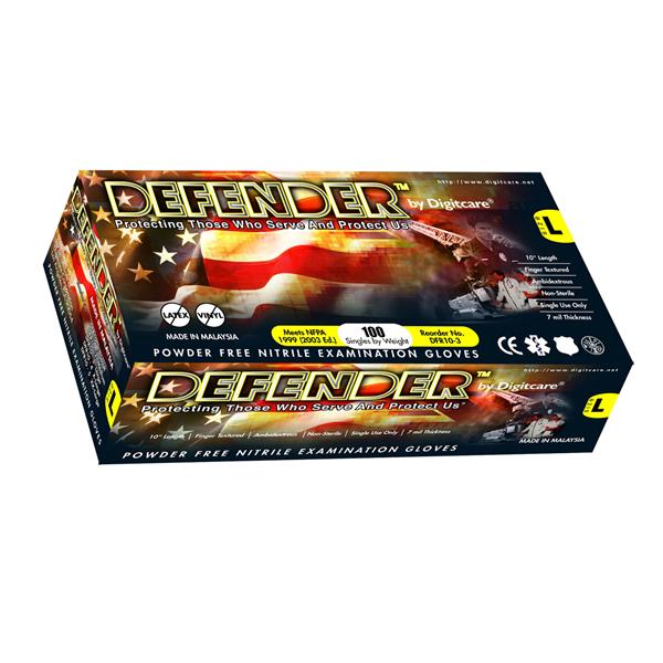 Ansell Healthcare Products  Gloves Exam Defender 10 PF Nitrile LF 10 in XL Blue 100/Bx, 10 BX/CA (DFR10-4)