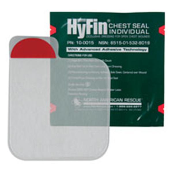 North America Rescue  Dressing Chest-Seal HyFin Plastic 6x6" Transparent LF Ea (10-0015)