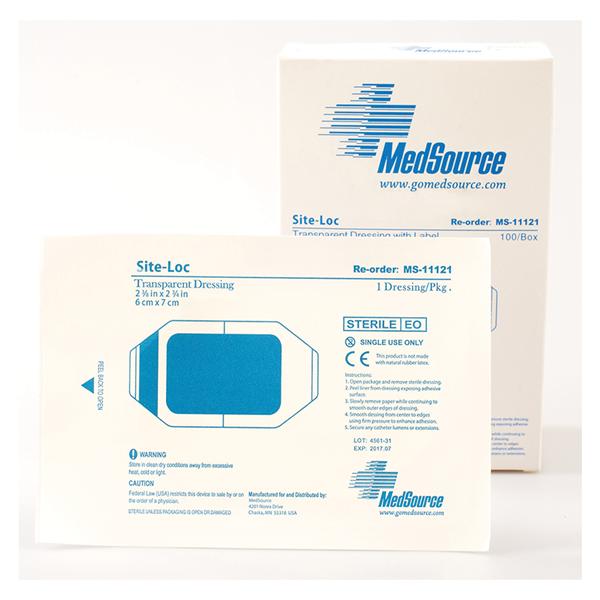 Medsource International Dressing Transparent Site-Loc Plstc 2x2" Adh Transparent 100/Bx, 4 BX/CA (MS-11121)