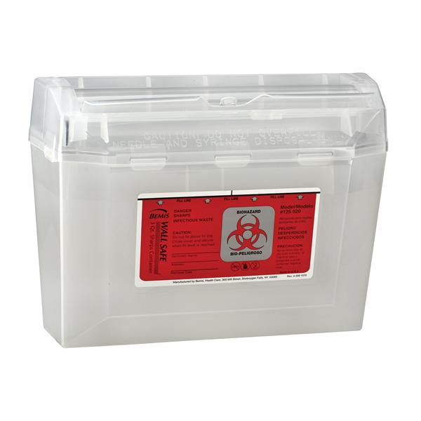 Bemis Healthcare Container Sharps WallSafe 3qt Plastic Translucent Beige Ea, 24 EA/CA (125 020)