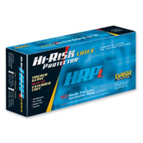 Dash Medical Gloves  Gloves Exam Hi-Risk Protector Powder-Free Ltx Md NS Natural 50/Bx, 10 BX/CA (HRL50M)