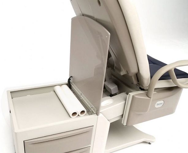 Brewer Access High-Low Power Exam Tables - Power Exam Table with Pneumatic Back, 450 lb. Capacity, Cocoa - 6000-28