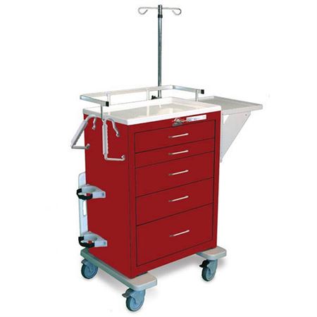5-Drawer Heavy-Duty Steel Emergency Cart with Accessory Package 5-Drawer with Accessory Pkg - 42"H