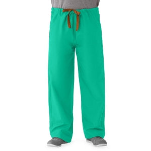 Medline WORKS Unisex Reversible Scrub Pants with Drawstring Waist - WORKS Unisex Reversible Drawstring Scrub Pants with Angelica Color-Coding, Size M Regular Inseam, Jade - 500JTJM-CA