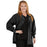 Medline Lincoln ave Unisex Stretch Fabric Scrub Jacket with 3 Pockets - Unisex Lincoln Ave. Cuffed Jacket, Black, Size L - 5542BLKL