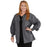 Medline Lincoln ave Unisex Stretch Fabric Scrub Jacket with 3 Pockets - Unisex Lincoln Ave. Cuffed Jacket, Charcoal, Size 5XL - 5542CHR5XL