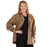 Medline Lincoln ave Unisex Stretch Fabric Scrub Jacket with 3 Pockets - Unisex Lincoln Ave. Cuffed Jacket, Khaki, Size 2XS - 5542KHKXXS