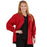 Medline Lincoln ave Unisex Stretch Fabric Scrub Jacket with 3 Pockets - Unisex Lincoln Ave. Cuffed Jacket, Red, Size S - 5542REDS