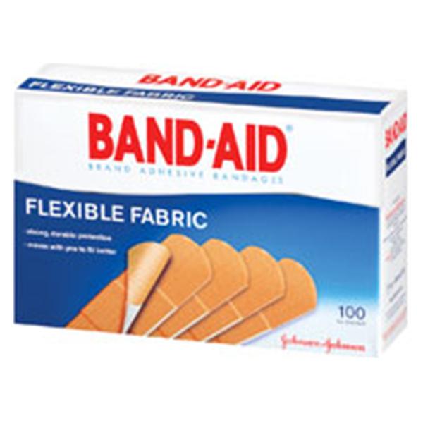 J&J Bandage Strips Fabric Band-Aid 1x3" Flexible Tan Latex 100/Bx, 12 BX/CA (4444)