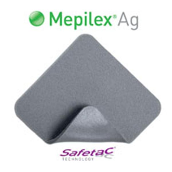 Molnlycke Healthcare (Regent) Dressing Mepilex Ag PU Fm 4x4" Strl Mld Adh Gntl Adh Abs LF 5/Bx