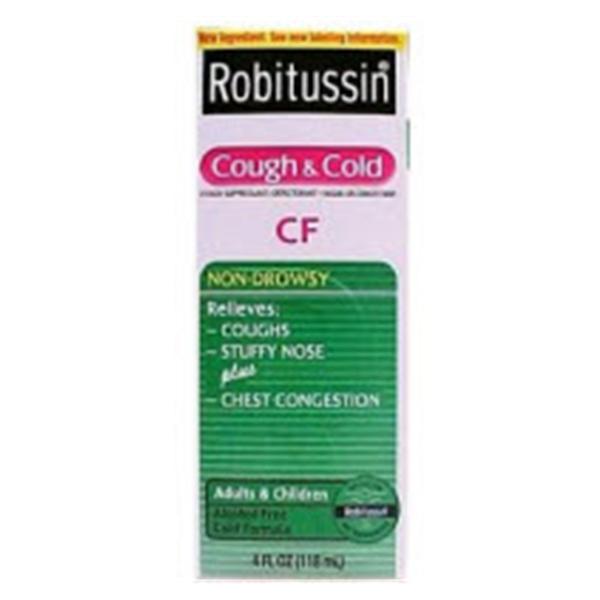 Pfizer Consumer Health Robitussin CF Children Cgh/Cld Liquid 10/100/5mg Grp 4oz 4oz/Bt, 24 BT/CA (60300318716122)