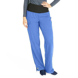Medline Ocean Ave Women's Stretch Fabric Support Waistband Scrub Pants - Ocean ave Women's Support Waistband Scrub Pants with Cargo Pocket, Size M Tall Inseam, Ceil Blue - 5560CBLMT