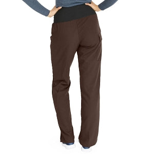 Medline Ocean Ave Women's Stretch Fabric Support Waistband Scrub Pants - Ocean ave Women's Support Waistband Scrub Pants with Cargo Pocket, Size 3XL Regular Inseam, Chocolate - 5560CHCXXXL