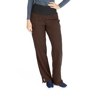 Medline Ocean Ave Women's Stretch Fabric Support Waistband Scrub Pants - Ocean ave Women's Support Waistband Scrub Pants with Cargo Pocket, Size 3XL Regular Inseam, Chocolate - 5560CHCXXXL