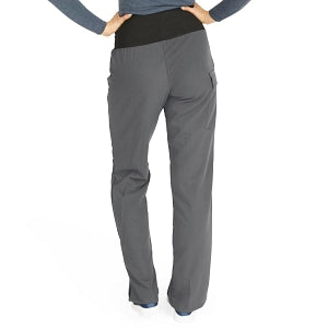 Medline Ocean Ave Women's Stretch Fabric Support Waistband Scrub Pants - Ocean ave Women's Support Waistband Scrub Pants with Cargo Pocket, Size M Petite Inseam, Charcoal - 5560CHRMP