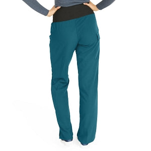 Medline Ocean Ave Women's Stretch Fabric Support Waistband Scrub Pants - Ocean ave Women's Support Waistband Scrub Pants with Cargo Pocket, Size 2XL Tall Inseam, Caribbean Blue - 5560CRBXXLT