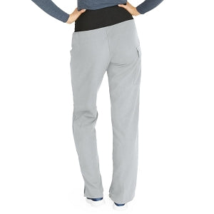 Medline Ocean Ave Women's Stretch Fabric Support Waistband Scrub Pants - Ocean ave Women's Support Waistband Scrub Pants with Cargo Pocket, Size XS Petite Inseam, Light Gray - 5560GRYXSP