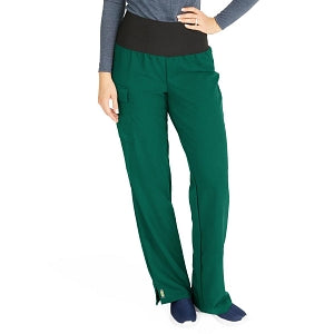 Medline Ocean Ave Women's Stretch Fabric Support Waistband Scrub Pants - Ocean ave Women's Support Waistband Scrub Pants with Cargo Pocket, Size XS Regular Inseam, Hunter Green - 5560HTRXS