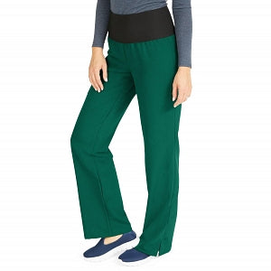 Medline Ocean Ave Women's Stretch Fabric Support Waistband Scrub Pants - Ocean ave Women's Support Waistband Scrub Pants with Cargo Pocket, Size XXS Regular Inseam, Hunter Green - 5560HTRXXS
