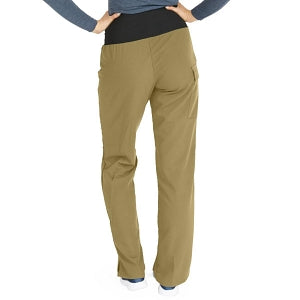 Medline Ocean Ave Women's Stretch Fabric Support Waistband Scrub Pants - Ocean ave Women's Support Waistband Scrub Pants with Cargo Pocket, Size XS Tall Inseam, Khaki - 5560KHKXST