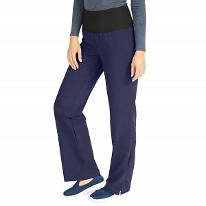 Medline Ocean Ave Women's Stretch Fabric Support Waistband Scrub Pants - Ocean ave Women's Support Waistband Scrub Pants with Cargo Pocket, Size XS Tall Inseam, Navy - 5560NVYXST