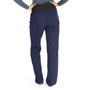 Medline Ocean Ave Women's Stretch Fabric Support Waistband Scrub Pants - Ocean ave Women's Support Waistband Scrub Pants with Cargo Pocket, Size XS Tall Inseam, Navy - 5560NVYXST