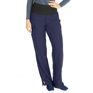 Medline Ocean Ave Women's Stretch Fabric Support Waistband Scrub Pants - Ocean ave Women's Support Waistband Scrub Pants with Cargo Pocket, Size XXS Tall Inseam, Navy - 5560NVYXXST