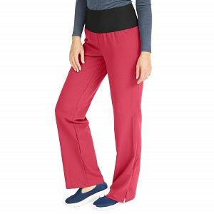 Medline Ocean Ave Women's Stretch Fabric Support Waistband Scrub Pants - Ocean ave Women's Support Waistband Scrub Pants with Cargo Pocket, Size 3XL Petite Inseam, Pink - 5560PNKXXXLP