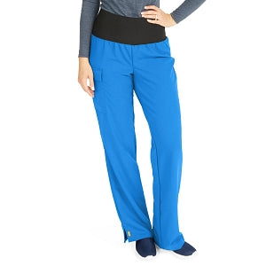 Medline Ocean Ave Women's Stretch Fabric Support Waistband Scrub Pants - Ocean ave Women's Support Waistband Scrub Pants with Cargo Pocket, Size XXS Regular Inseam, Royal Blue - 5560RYLXXS