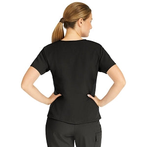 Medline Michigan ave Women's Yoga-Style Stretch Scrub Top with 1 Pocket - Michigan ave Women's Yoga-Style Stretch Scrub Top with 1 Pocket, Size XS, Black - 5564BLKXS