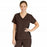 Medline Michigan ave Women's Yoga-Style Stretch Scrub Top with 1 Pocket - Michigan ave Women's Yoga-Style Stretch Scrub Top with 1 Pocket, Size XS, Chocolate - 5564CHCXS