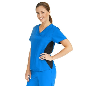 Medline Michigan ave Women's Yoga-Style Stretch Scrub Top with 1 Pocket - Michigan ave Women's Yoga-Style Stretch Scrub Top with 1 Pocket, Size 3XL, Royal Blue - 5564RYLXXXL