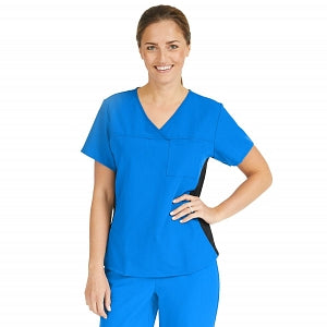 Medline Michigan ave Women's Yoga-Style Stretch Scrub Top with 1 Pocket - Michigan ave Women's Yoga-Style Stretch Scrub Top with 1 Pocket, Size 3XL, Royal Blue - 5564RYLXXXL