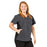 Medline California ave Women's Yoga-Style Stretch Scrub Top with Pockets - California Ave Scrub Top, Yoga with Pockets, Charcoal, Size L - 5565CHRL