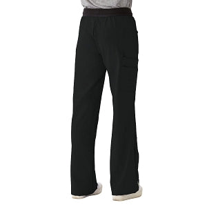 Medline Pacific ave Women's Stretch Fabric Wide Waistband Scrub Pants - Pacific ave Women's Wide Waistband Scrub Pants with Cargo Pocket, Size 2XL Petite Inseam, Black - 5570BLKXXLP