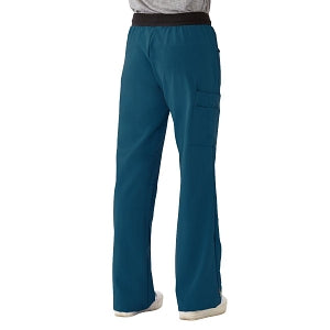 Medline Pacific ave Women's Stretch Fabric Wide Waistband Scrub Pants - Pacific ave Women's Wide Waistband Scrub Pants with Cargo Pocket, Size XXS Regular Inseam, Caribbean Blue - 5570CRBXXS