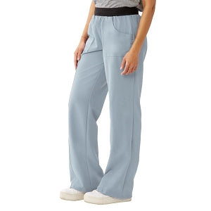 Medline Pacific ave Women's Stretch Fabric Wide Waistband Scrub Pants - Pacific ave Women's Wide Waistband Scrub Pants with Cargo Pocket, Size 2XL Petite Inseam, Light Gray - 5570GRYXXLP