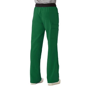 Medline Pacific ave Women's Stretch Fabric Wide Waistband Scrub Pants - Pacific ave Women's Wide Waistband Scrub Pants with Cargo Pocket, Size XXS Petite Inseam, Hunter Green - 5570HTRXXSP