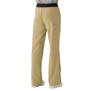Medline Pacific ave Women's Stretch Fabric Wide Waistband Scrub Pants - Pacific ave Women's Wide Waistband Scrub Pants with Cargo Pocket, Size XL Regular Inseam, Khaki - 5570KHKXL