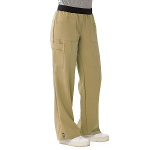 Medline Pacific ave Women's Stretch Fabric Wide Waistband Scrub Pants - Pacific ave Women's Wide Waistband Scrub Pants with Cargo Pocket, Size XL Regular Inseam, Khaki - 5570KHKXL
