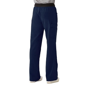 Medline Pacific ave Women's Stretch Fabric Wide Waistband Scrub Pants - Pacific ave Women's Wide Waistband Scrub Pants with Cargo Pocket, Size 3XL Petite Inseam, Navy - 5570NVYXXXLP
