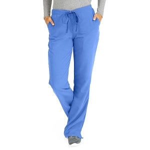 Medline Melrose ave Women's Stretch Fabric Boot Cut Scrub Pants - Melrose ave Women's Drawstring / Elastic Waist Boot Cut Scrub Pants with 3 Pockets, Size S Regular Inseam, Ceil Blue - 5580CBLS