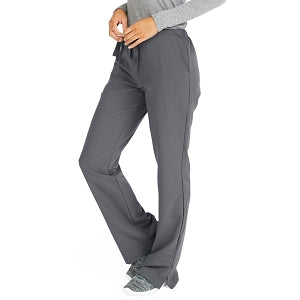 Medline Melrose ave Women's Stretch Fabric Boot Cut Scrub Pants - Melrose ave Women's Drawstring / Elastic Waist Boot Cut Scrub Pants with 3 Pockets, Size XL Petite Inseam, Charcoal - 5580CHRXLP