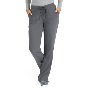 Medline Melrose ave Women's Stretch Fabric Boot Cut Scrub Pants - Melrose ave Women's Drawstring / Elastic Waist Boot Cut Scrub Pants with 3 Pockets, Size XL Petite Inseam, Charcoal - 5580CHRXLP