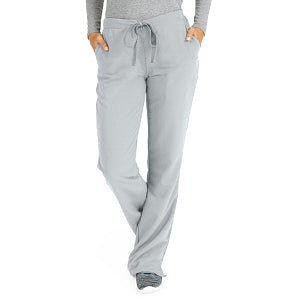 Medline Melrose ave Women's Stretch Fabric Boot Cut Scrub Pants - Melrose ave Women's Drawstring / Elastic Waist Boot Cut Scrub Pants with 3 Pockets, Size XL Tall Inseam, Light Gray - 5580GRYXLT