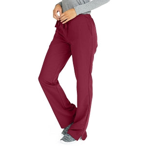 Medline Melrose ave Women's Stretch Fabric Boot Cut Scrub Pants - Melrose ave Women's Drawstring / Elastic Waist Boot Cut Scrub Pants with 3 Pockets, Size XXS Petite Inseam, Wine - 5580WNEXXSP